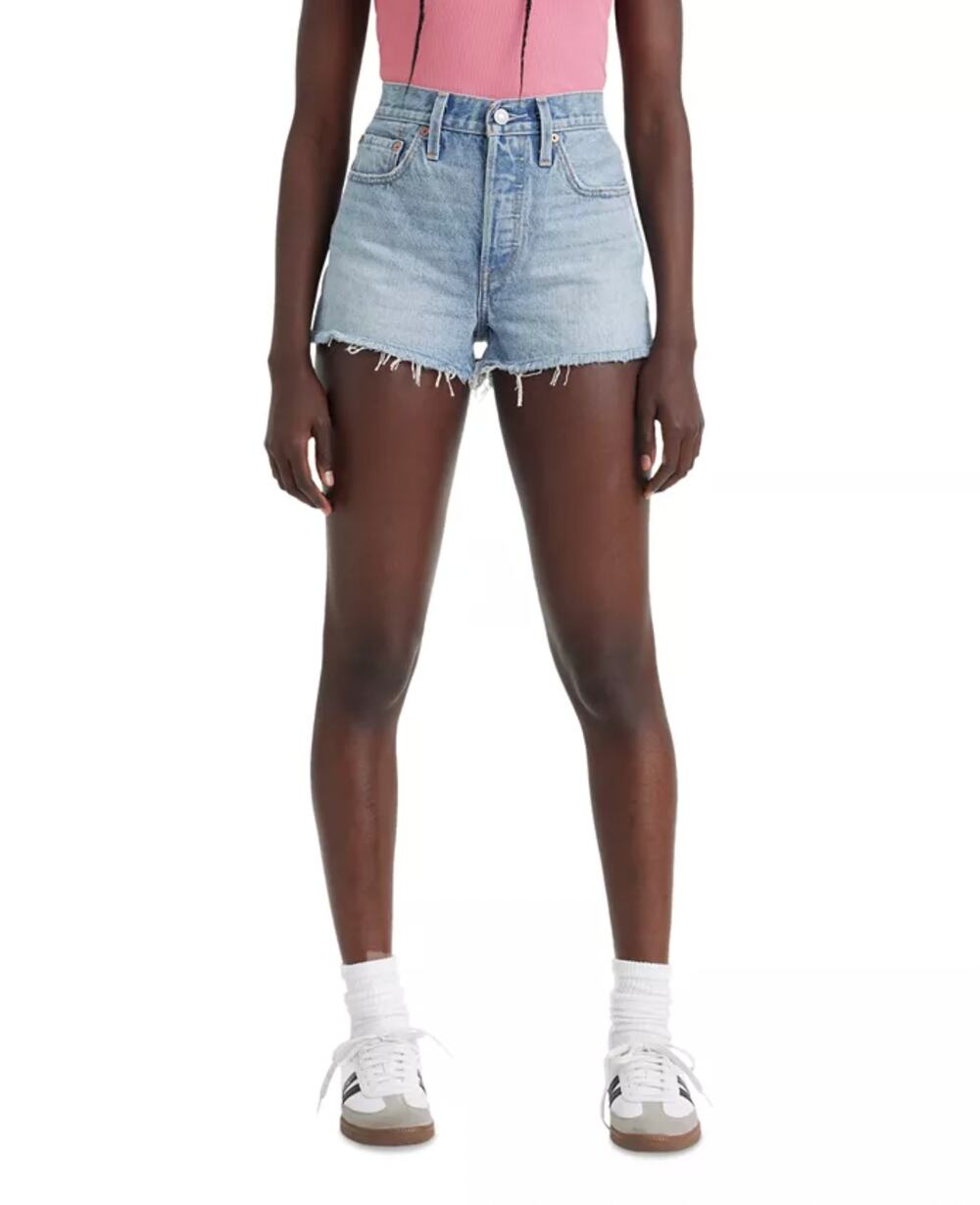 LEVI'S Womens 501 Original Fit Denim Shorts Size 28 US 6 Blue 56327-0407 NWT